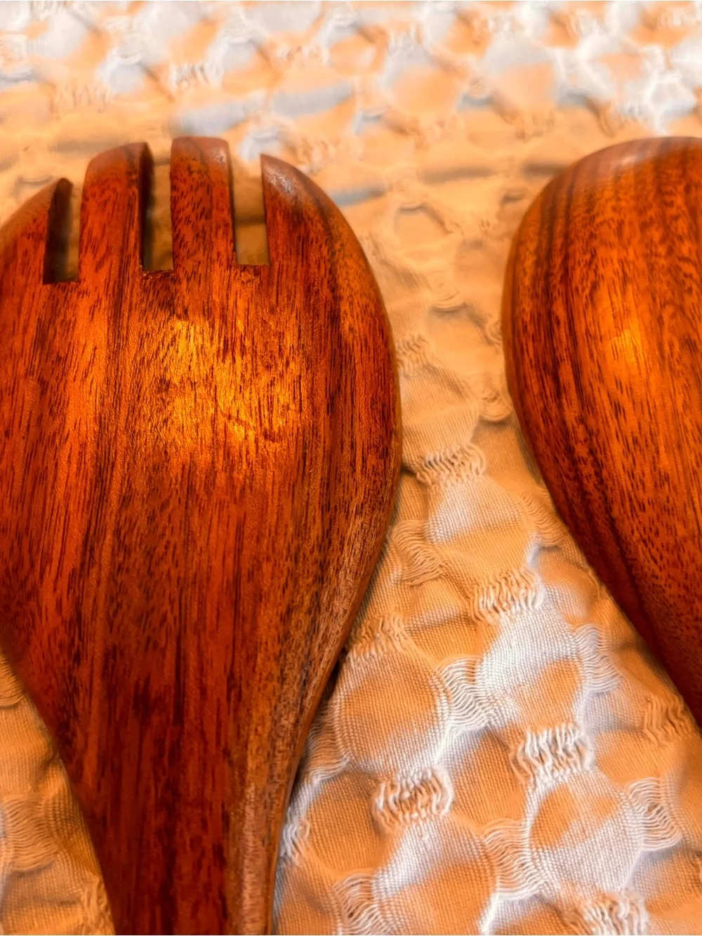 Set of 2 Wooden Salad Serving Spoon and Fork sets
